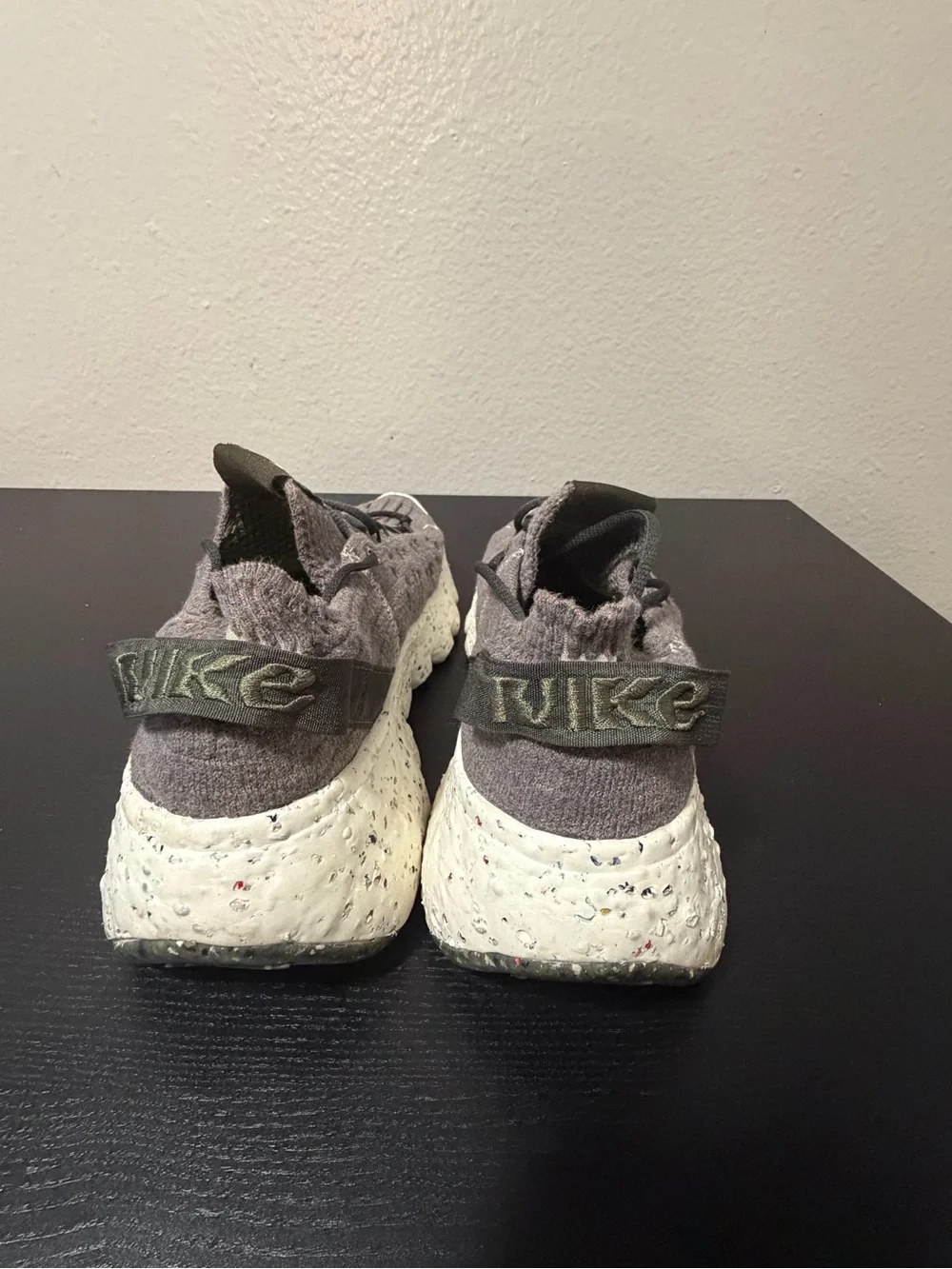 Nike Grey Knit Low-Top Sneakers with White Speckled Sole